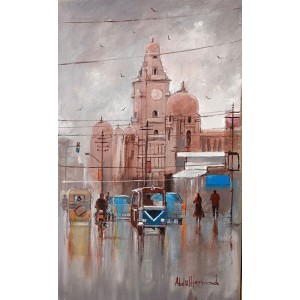 Abdul Hameed, 12 x 20 inch, Acrylic on Canvas, Cityscape Painting, AC-ADHD-196